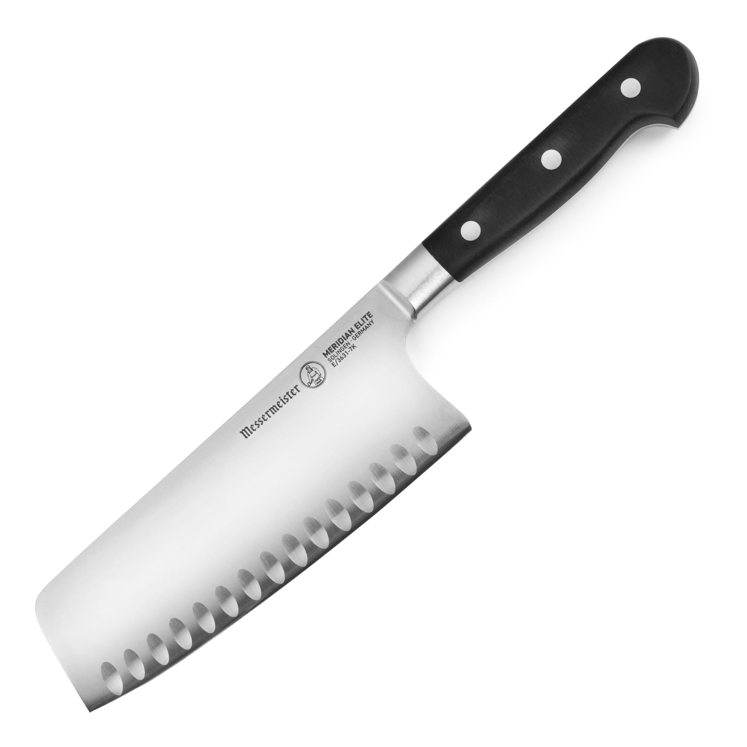 Messermeister Meridian Elite 7″ Hollow Edge Nakiri Vegetable Knife