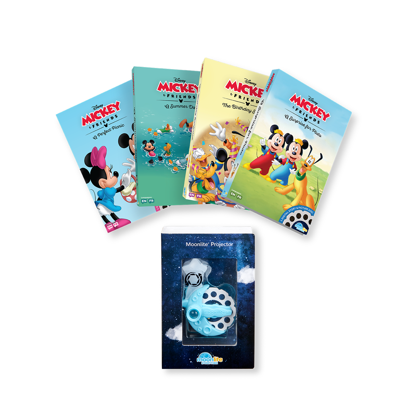 Disney Mickey & Friends 4 Story Collection With Projector