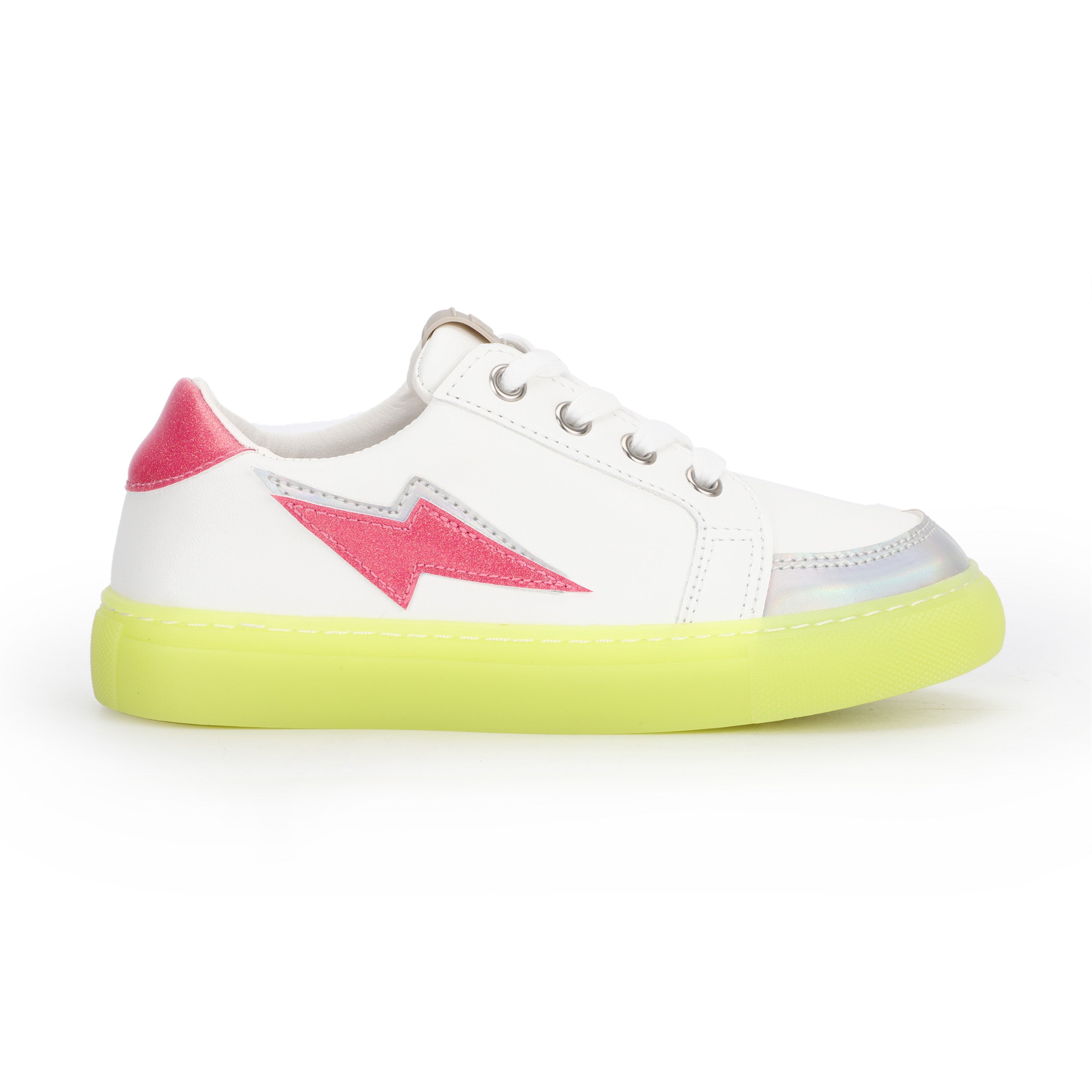 Miss Bolt Sneaker In Pink & Neon Yellow – Kids