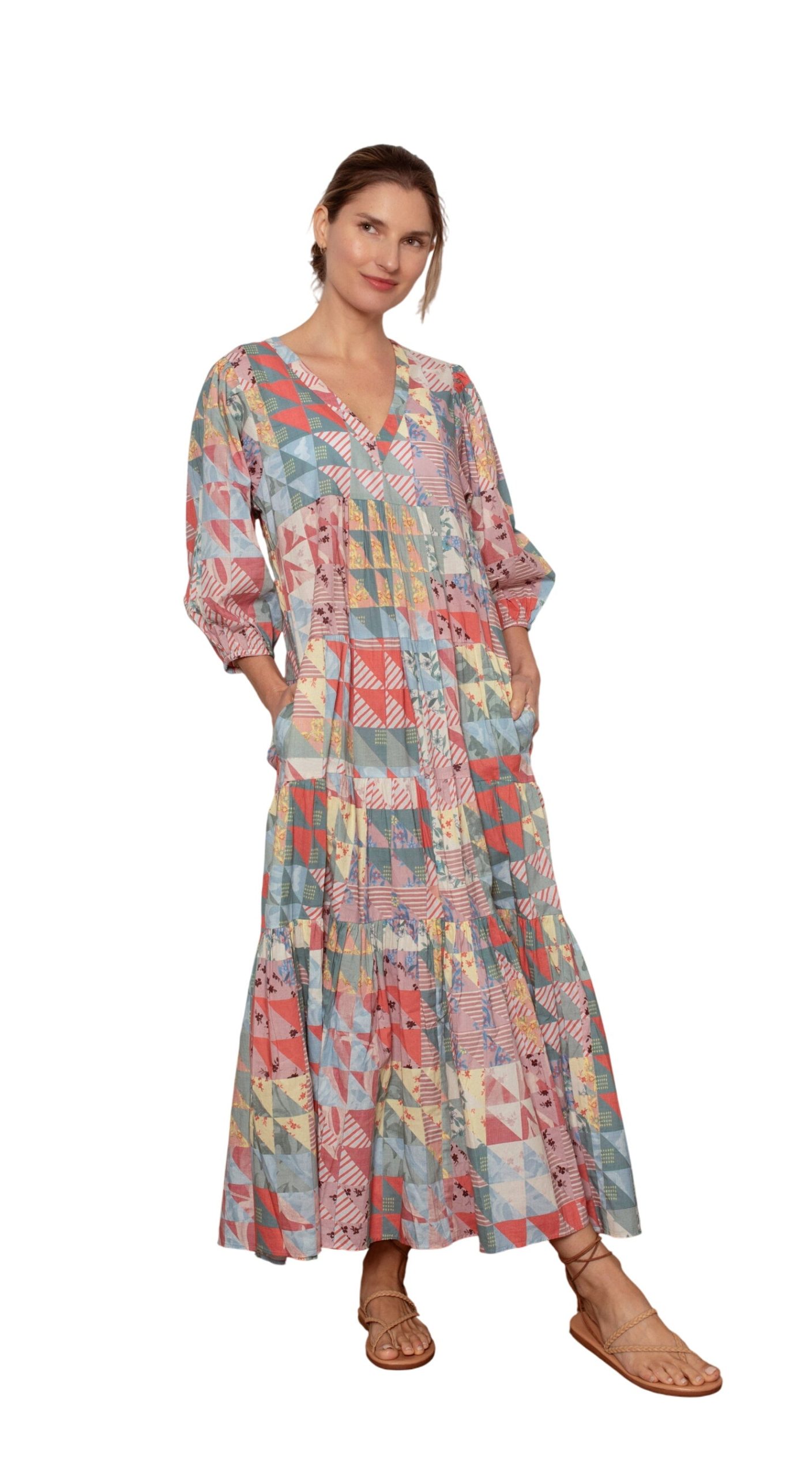 Sybil Dress Pastel Geo