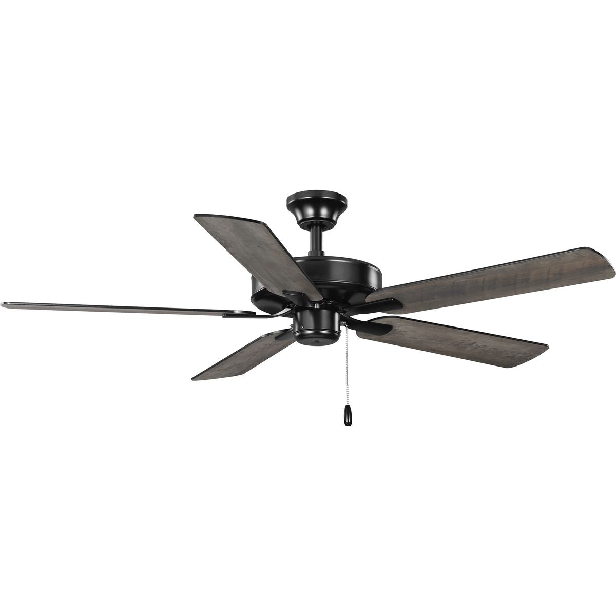 PROGRESS LIGHTING P250084-31M AirPro 52 in. Matte Black 5-Blade ENERGY STAR Rated AC Motor Transitional Ceiling Fan with Light in Matte Black