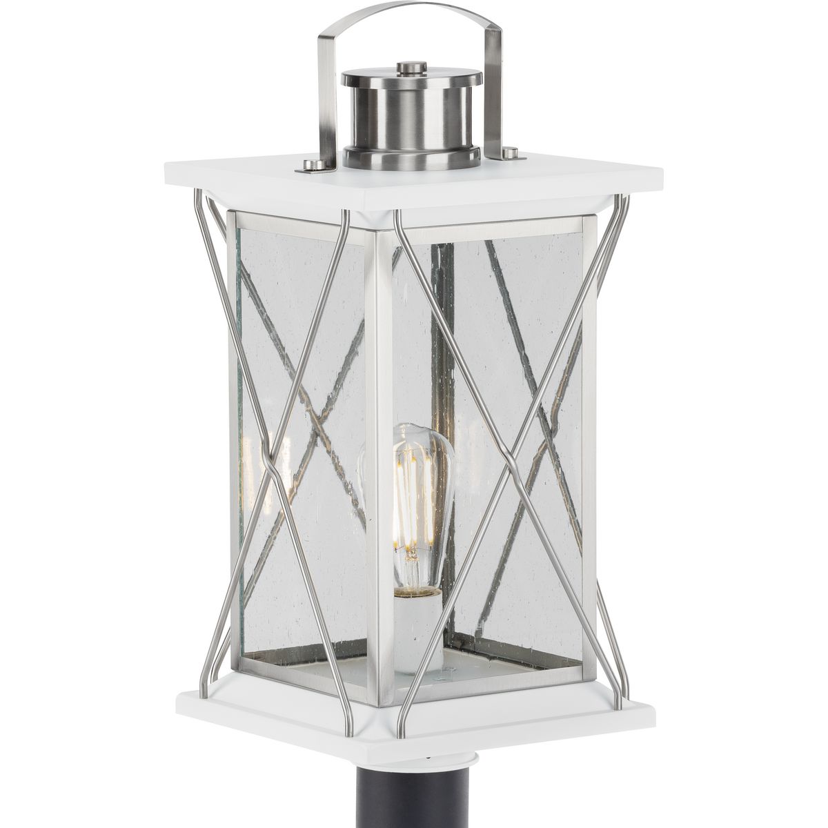 PROGRESS LIGHTING P540068-135 Barlowe Collection Stainless Steel One-Light Post Lantern in Stainless Steel