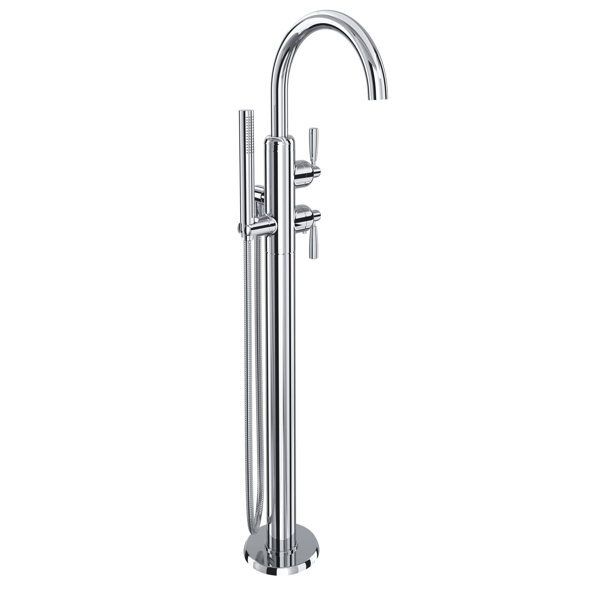 Perrin & Rowe U.3990 Holborn Single Hole Floor Mount Tub Filler Trim with C-Spout