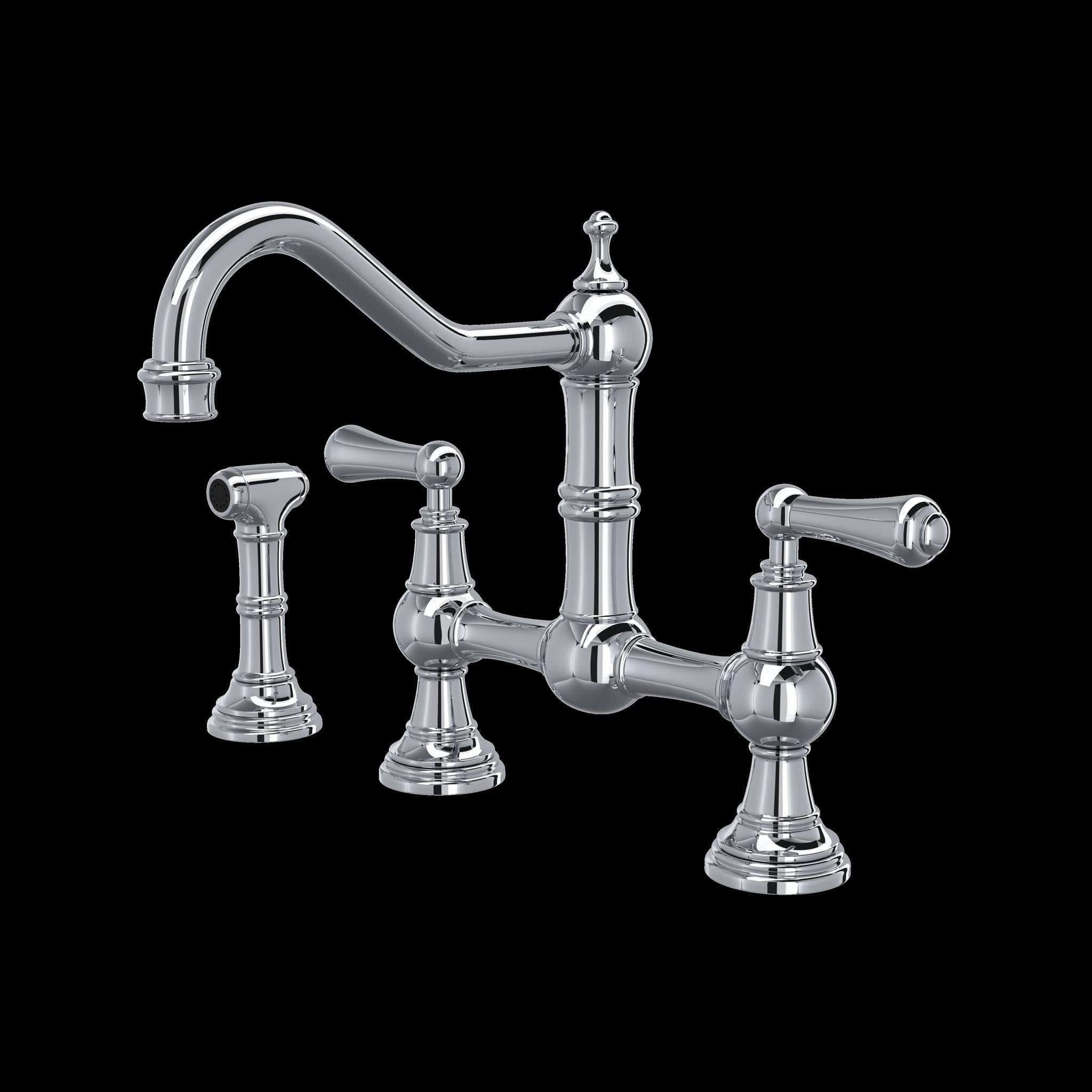 Perrin & Rowe U.4756 Edwardian Bridge Kitchen Faucet With Side Spray