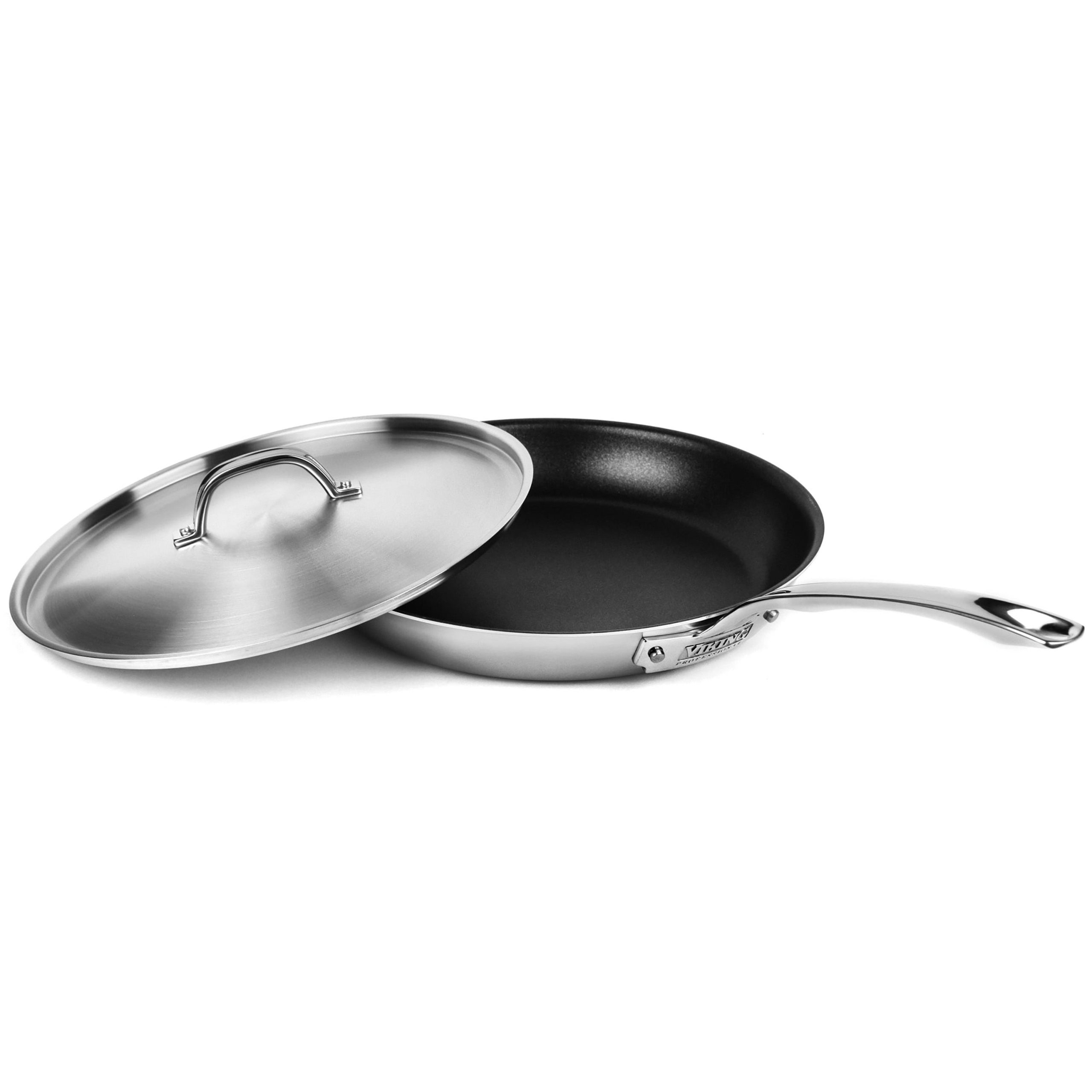 Viking Professional 5-ply 12″ Stainless Steel Nonstick Skillet with Lid