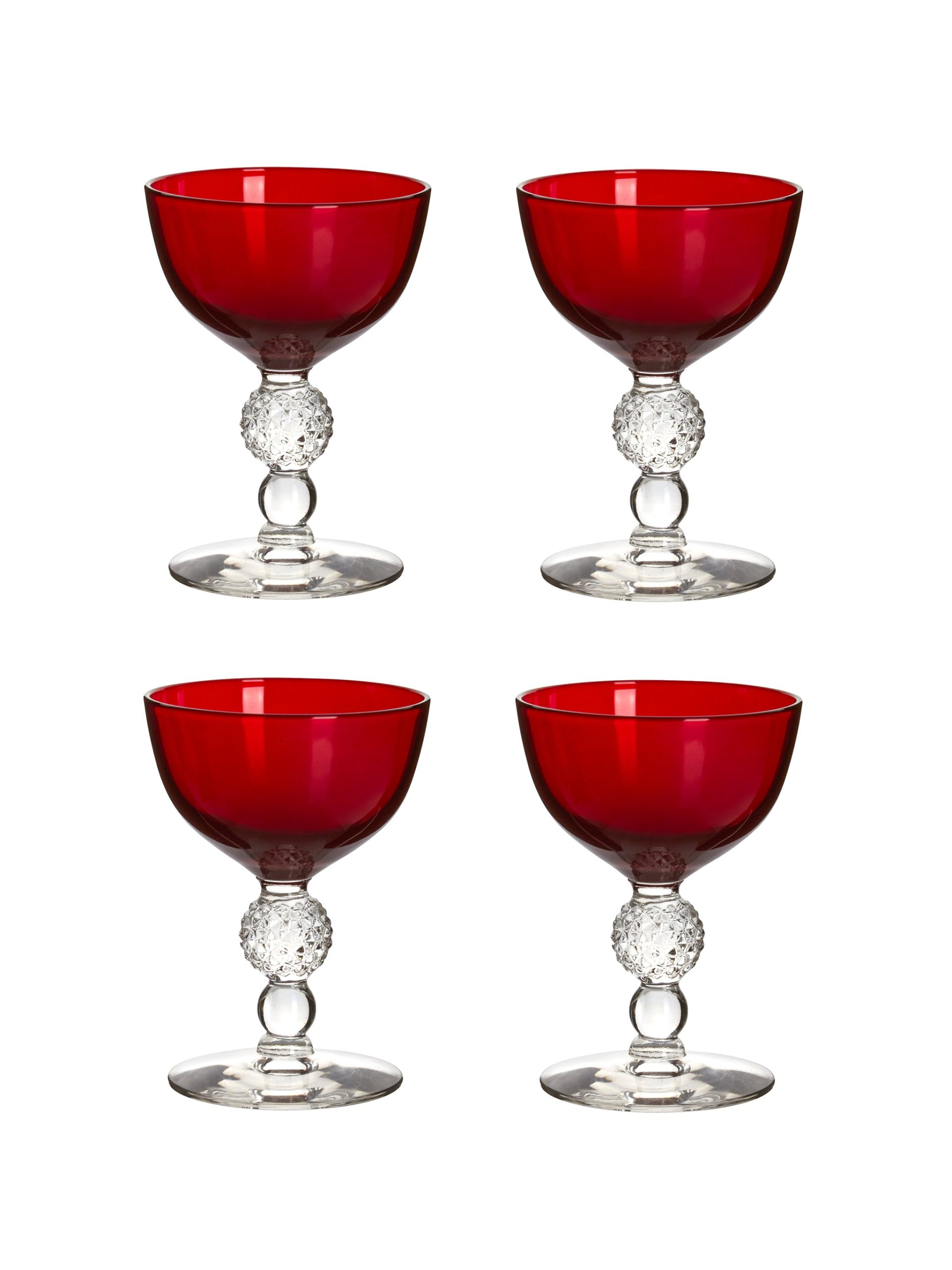 Vintage 1930s Morgantown Ruby Champagne Coupes