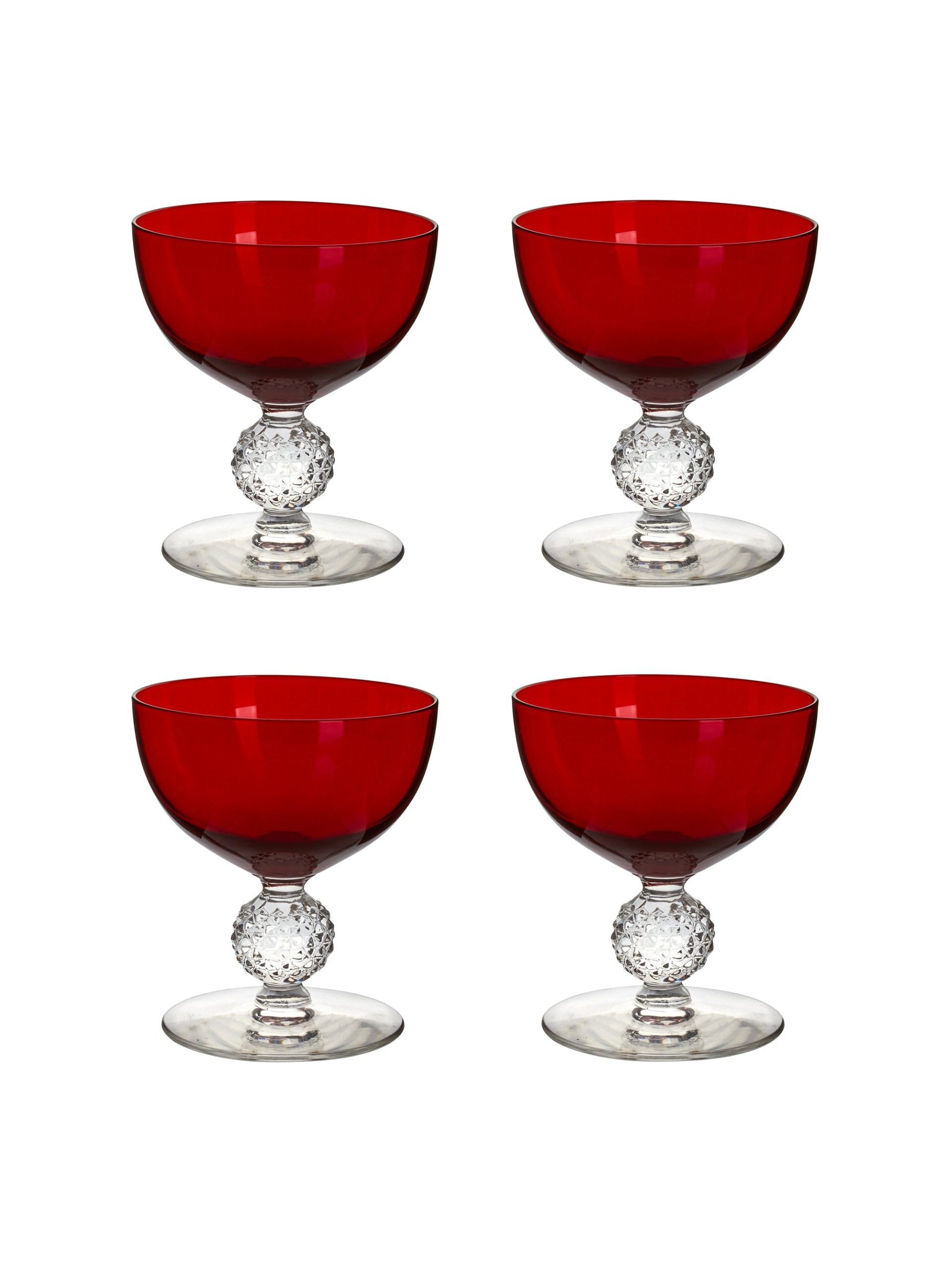 Vintage 1930s Morgantown Ruby Cocktail Coupes