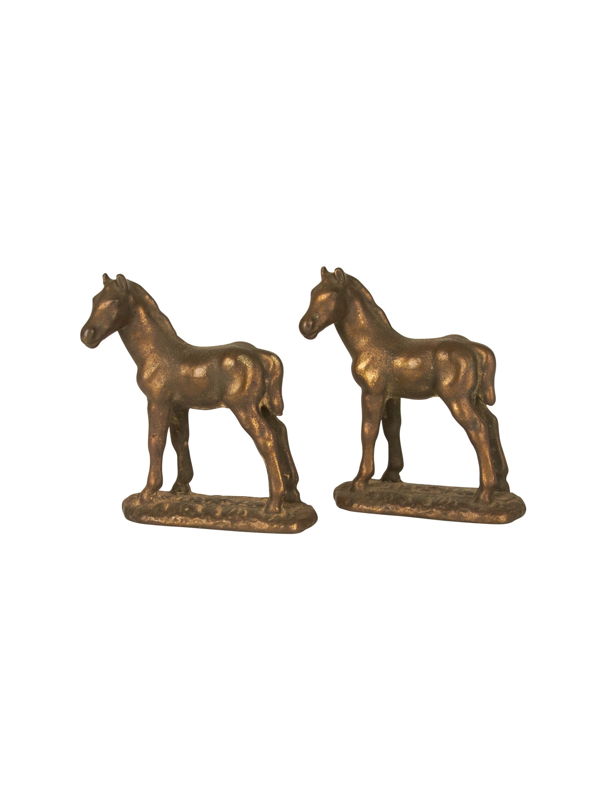 Vintage 1950s Cast Iron Foal Bookends