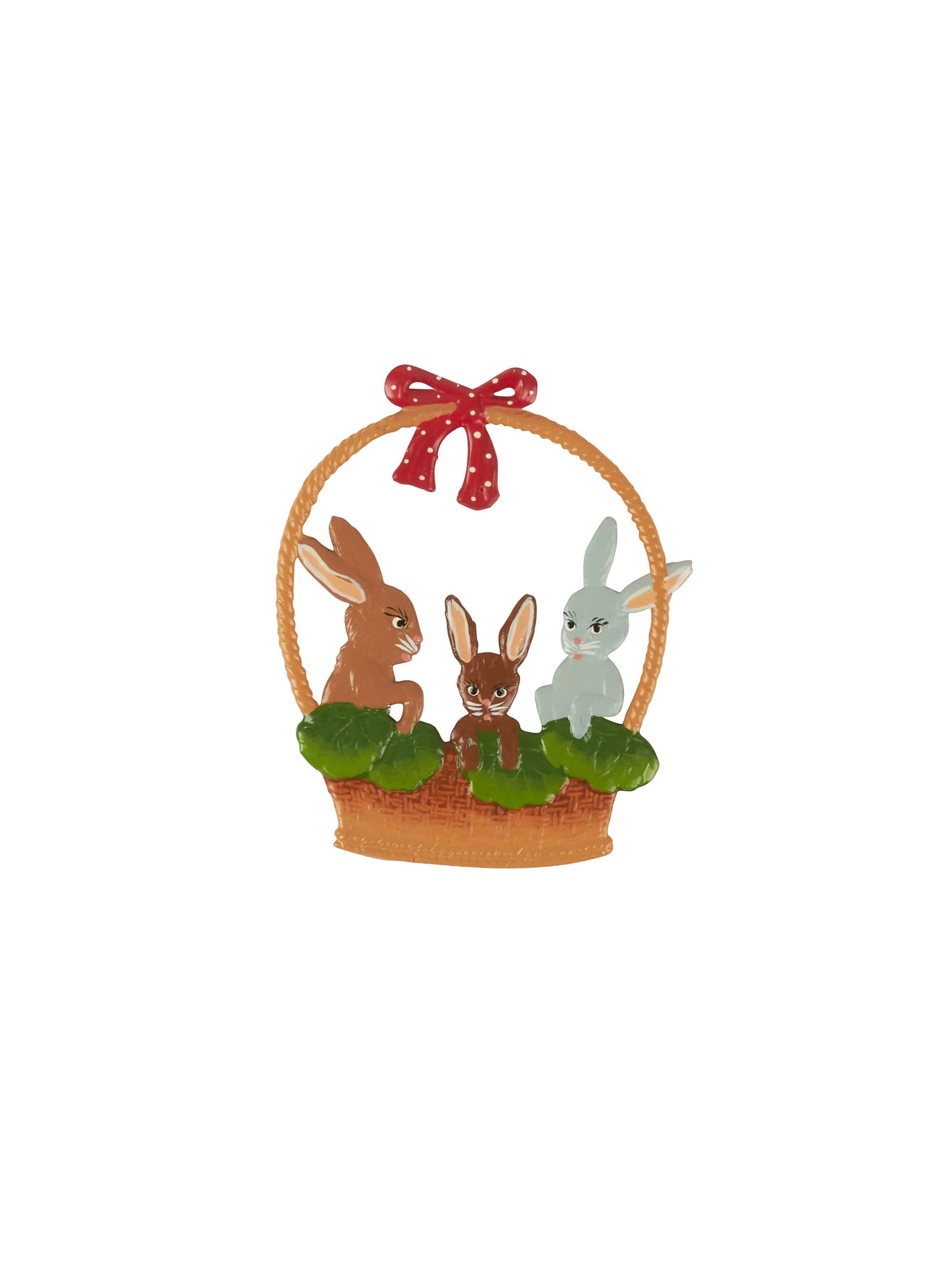 Wilhelm Schweizer Pewter Bunnies in Basket