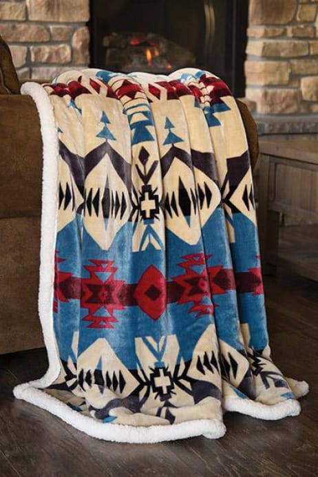 Blue River Sherpa Throw Blanket