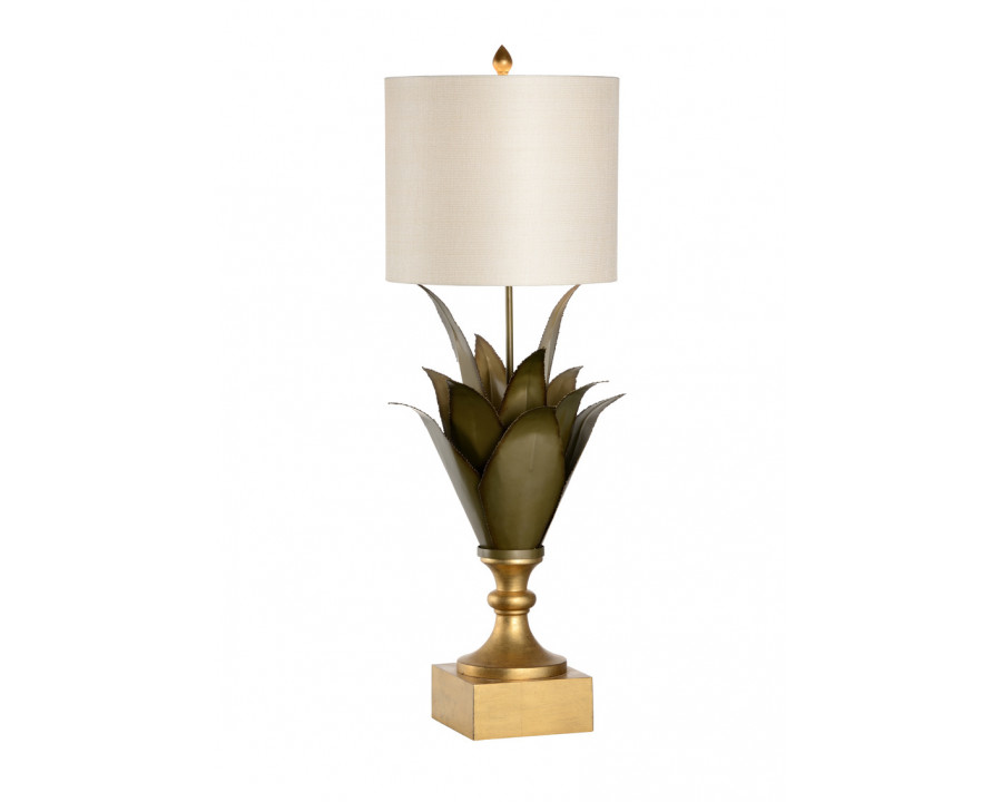 Chelsea House – Large Agave Lamp in Green Bronzed/Gold Leaf