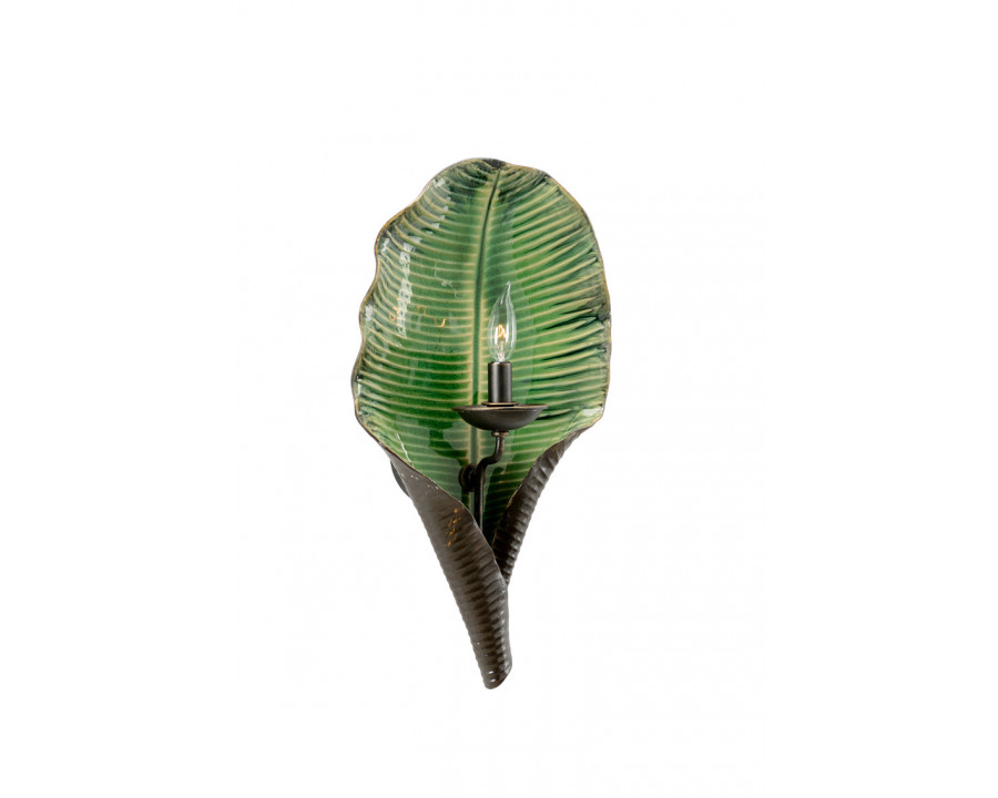 Chelsea House – Palm Leaf Sconce in Dark Green/Brown