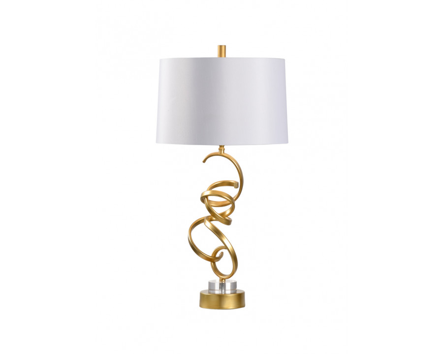 Chelsea House – Swirl Lamp in Antique Gold/Clear