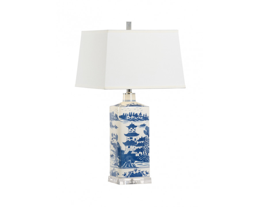 Chelsea House – Square Lamp in Blue/White