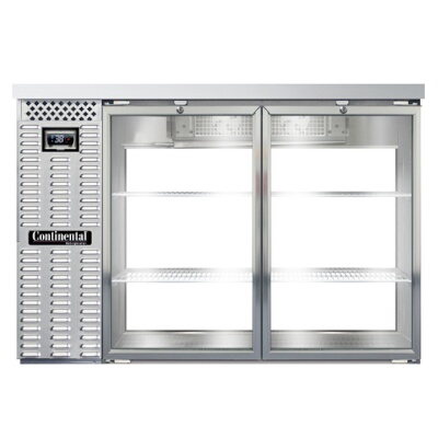 Continental BB50NSSGDPT – Back Bar Cooler, pass-thru, 50″W, (4) glass doors, stainless steel