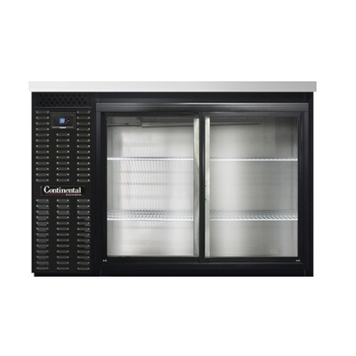 Continental BB50SNSGD – Back Bar Cooler, Shallow Depth, 50″W, sliding glass doors, black