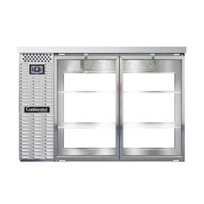 Continental BB50SNSSGDPT – Back Bar Cooler, Shallow Depth, pass-thru, 50″W, (2) glass doors, stainless steel