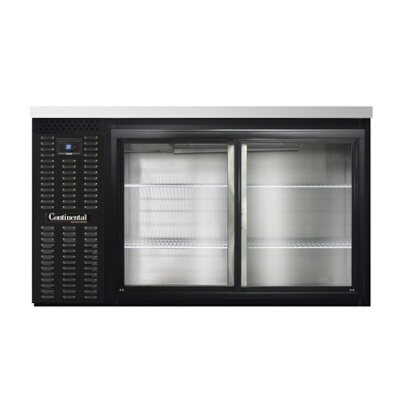 Continental BB59SNSGD – Back Bar Cooler, Shallow Depth, 59″W, sliding glass doors, black