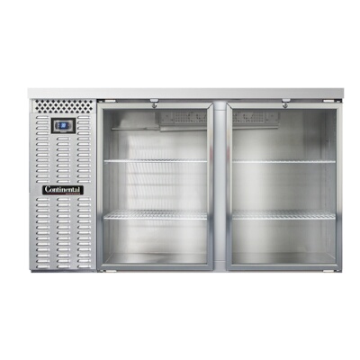 Continental BB59SNSSGD – Back Bar Cooler, Shallow Depth, 59″W, (2) glass doors, stainless steel