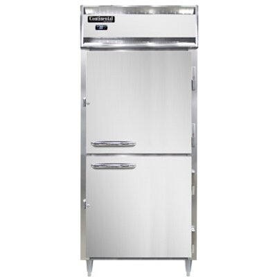 Continental D1RXNPTHD – Pass-Thru Refrigerator, 36-1/4″W, one-section, wide half-height solid doors