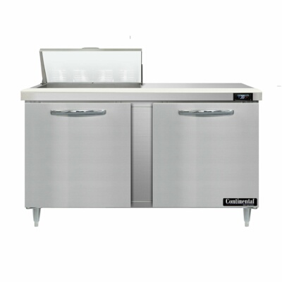 Continental D60N8 – Sandwich Prep Table, 60″W, two-section, (2) doors, stainless steel top