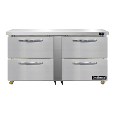 Continental DF60N-U-D – Undercounter Freezer, 60″W, two-section, (4) drawers