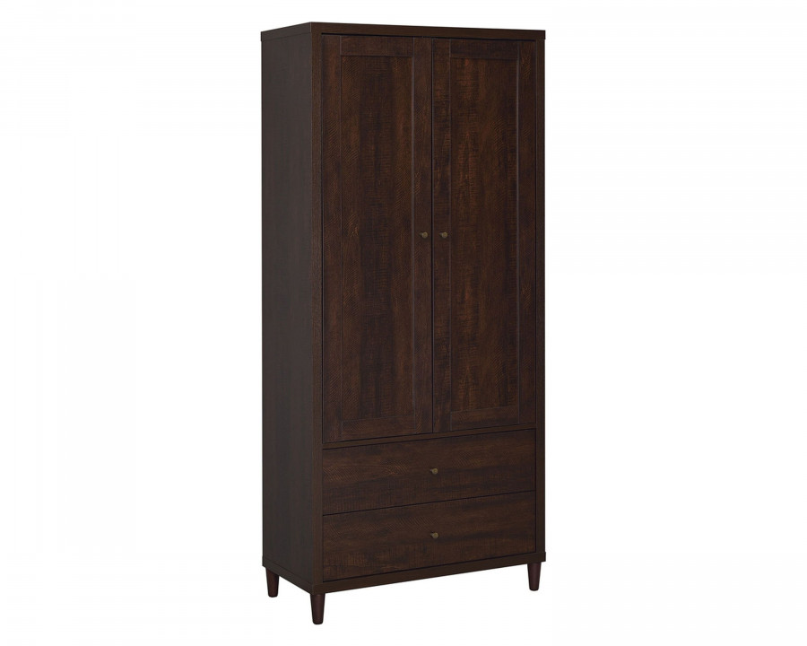 Coaster – 2-Door Tall Accent Cabinet in Rustic Tobacco