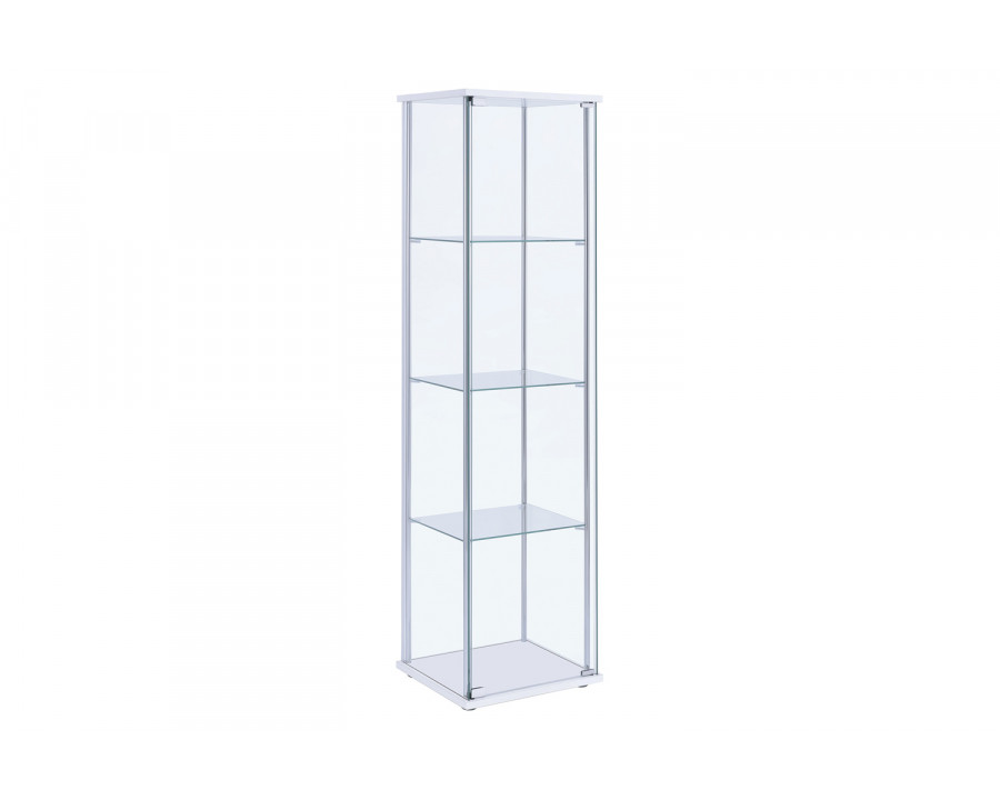 Coaster – Rectangular 4-Shelf Curio Cabinet in White/Clear