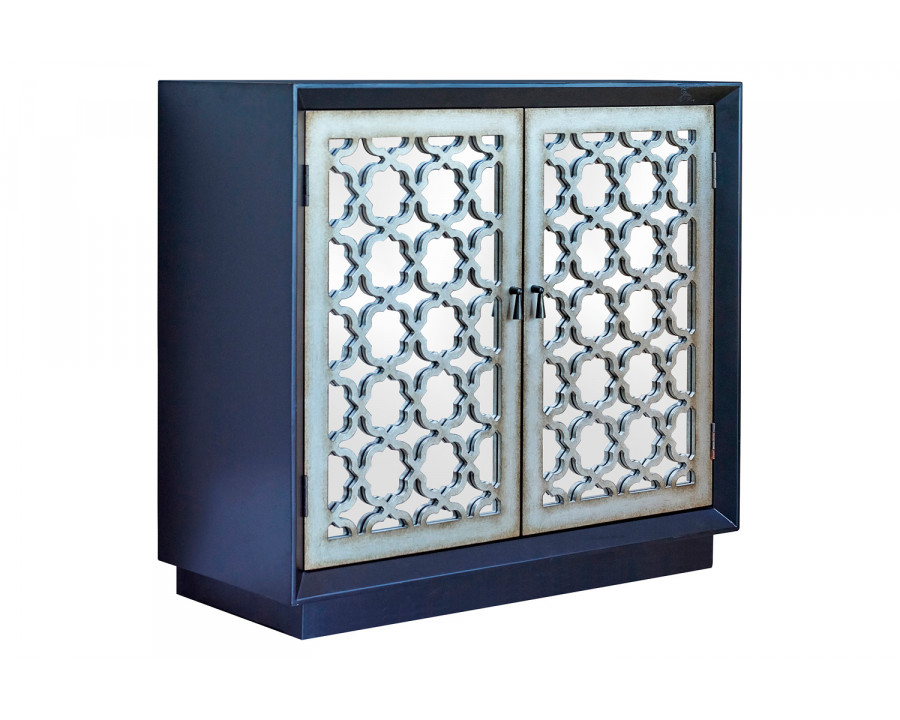 Coaster – 2-Door Accent Cabinet With Lattice Pattern in Black