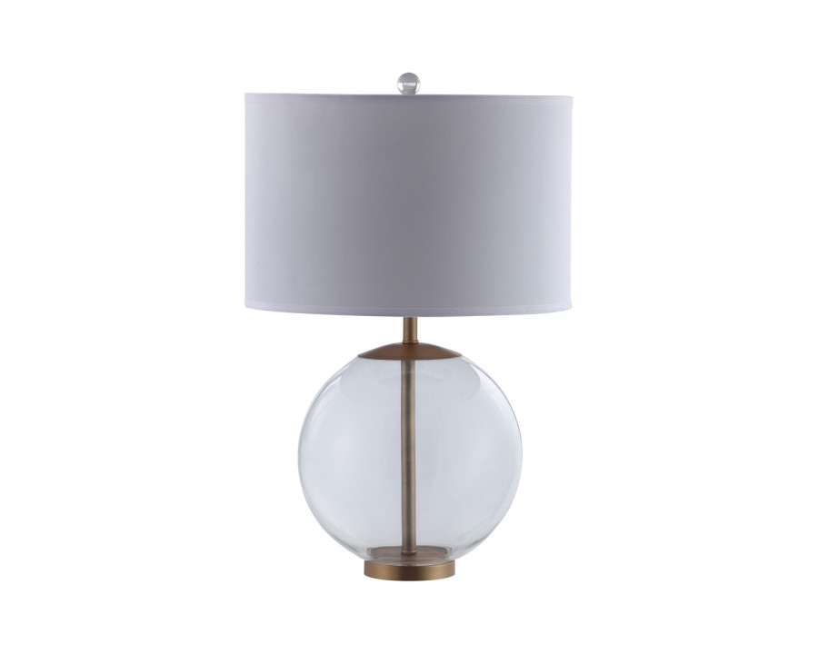 Coaster – Drum Shade Table Lamp With Glass Base in White