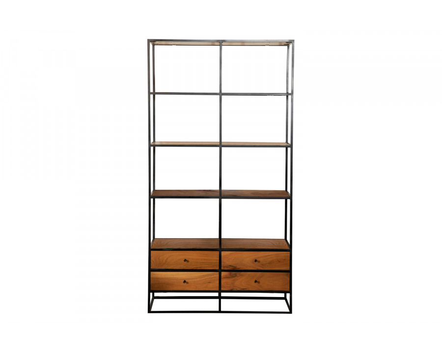 Coaster – 4-Drawer Etagere in Natural Sheesham/Black