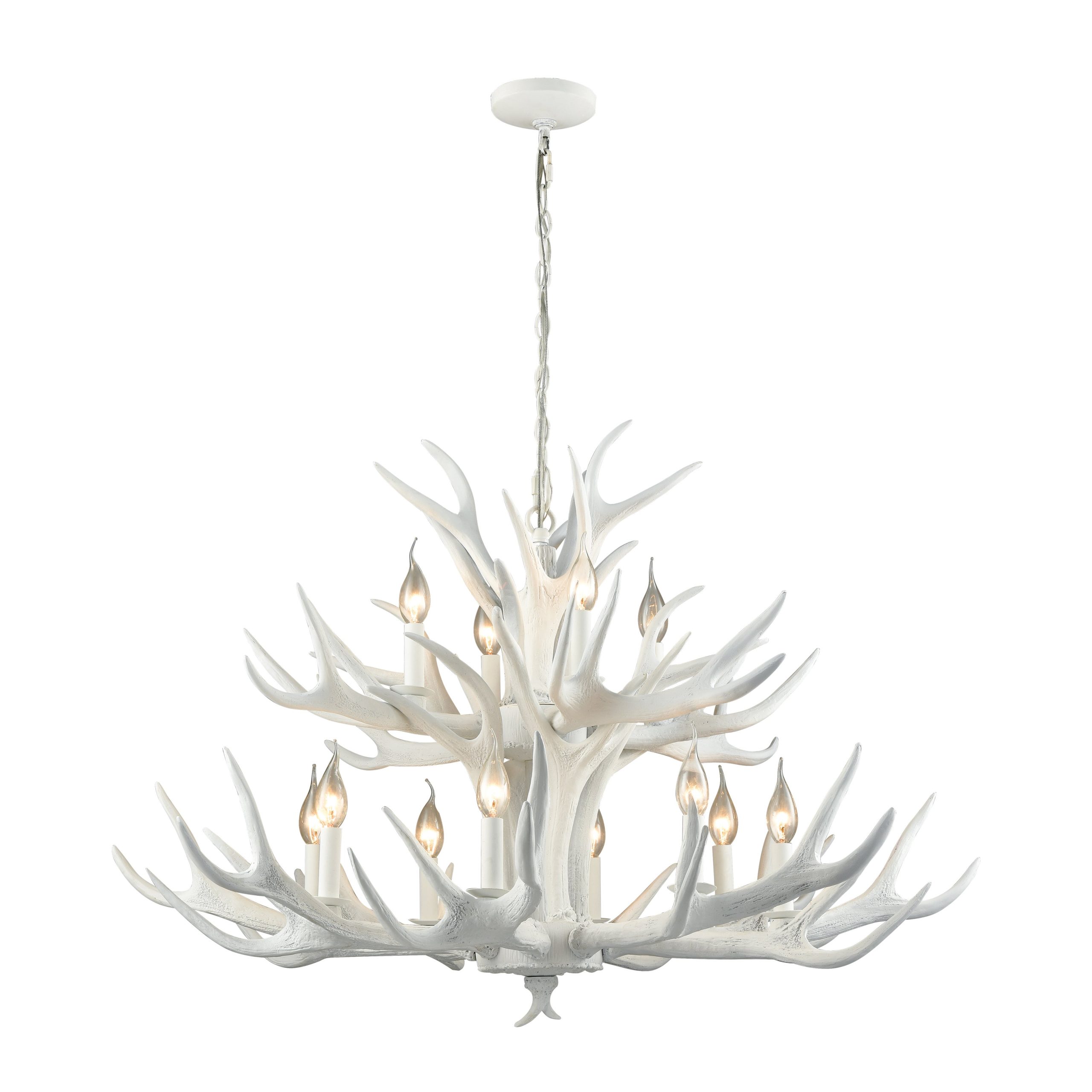 ELK SIGNATURE D3318 Big Sky 39” Wide 12-Light Chandelier – White