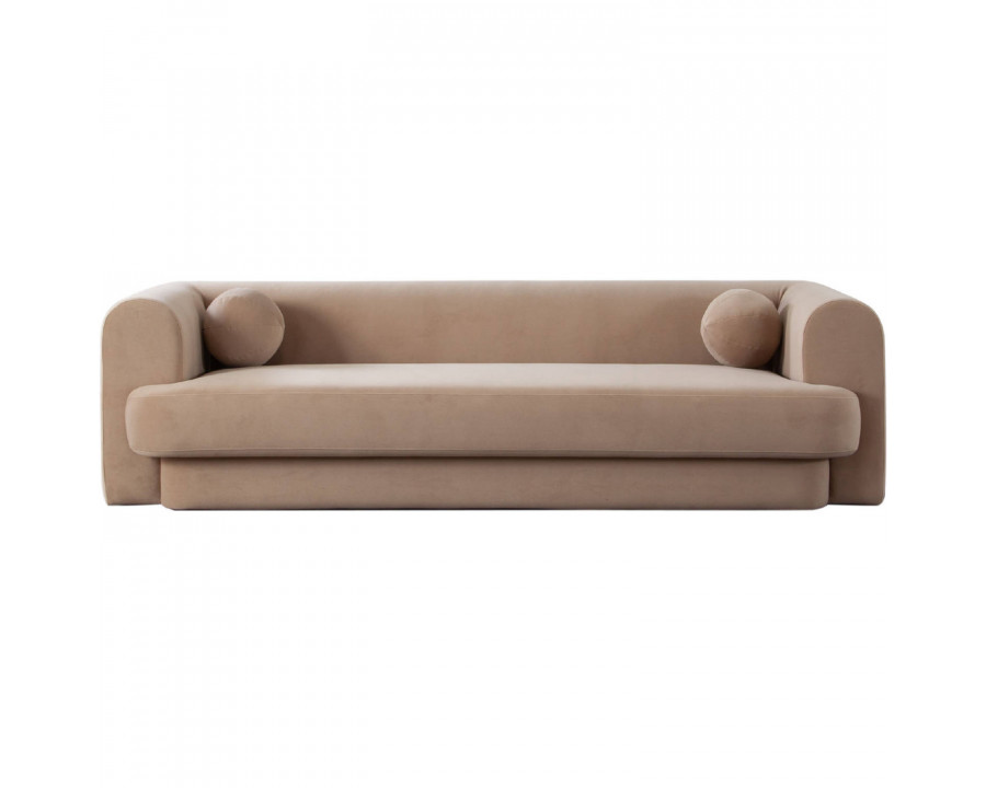 Diamond Sofa – Form Performance Fabric Sofa with Two Accent Pillow Balls