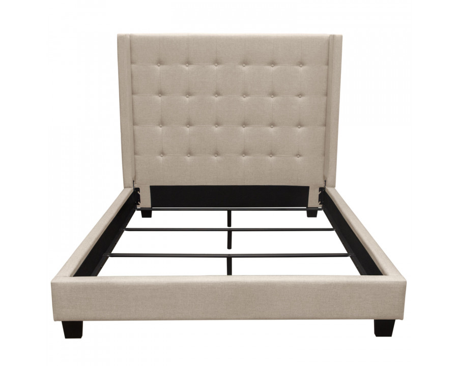 Diamond Sofa – Madison Ave Tufted Wing Bed in Button Tufted Fabric