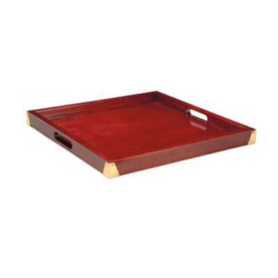 GET LUX-2121-M – Room Service Tray, 21 inch, square, hardwood, mahogany, (Case of 2)