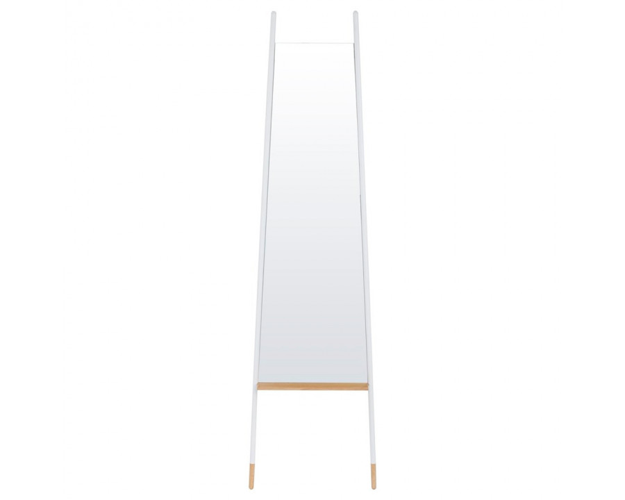 GFURN – Artemisia Slim Leaning Mirror in White/Wood