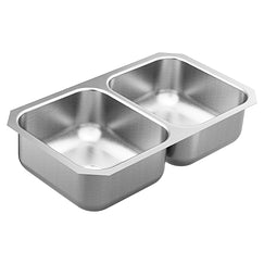 Moen GS20210 31.75 X 18.25 Stainless Steel 20 Gauge Double Bowl Sink