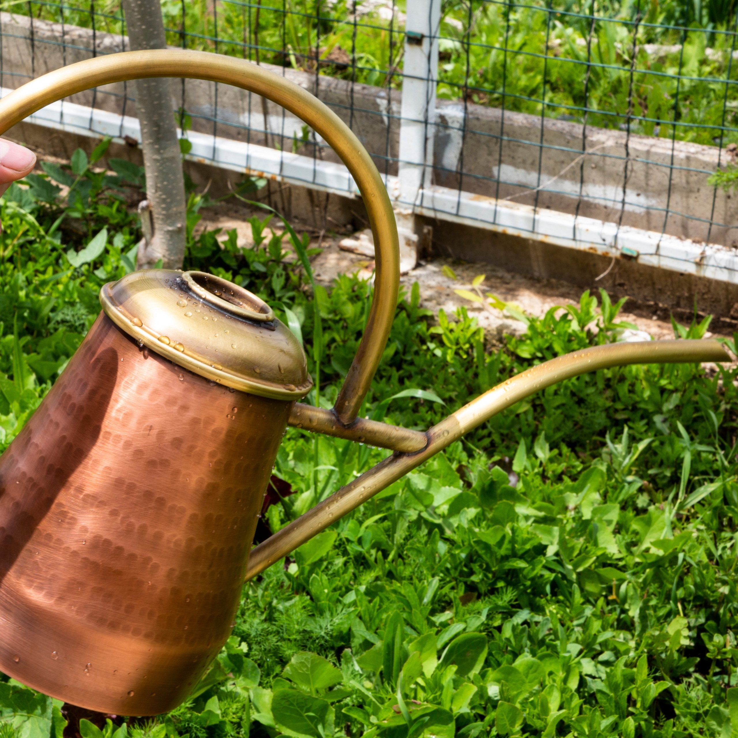 Hammered Conical Copper Watering Can