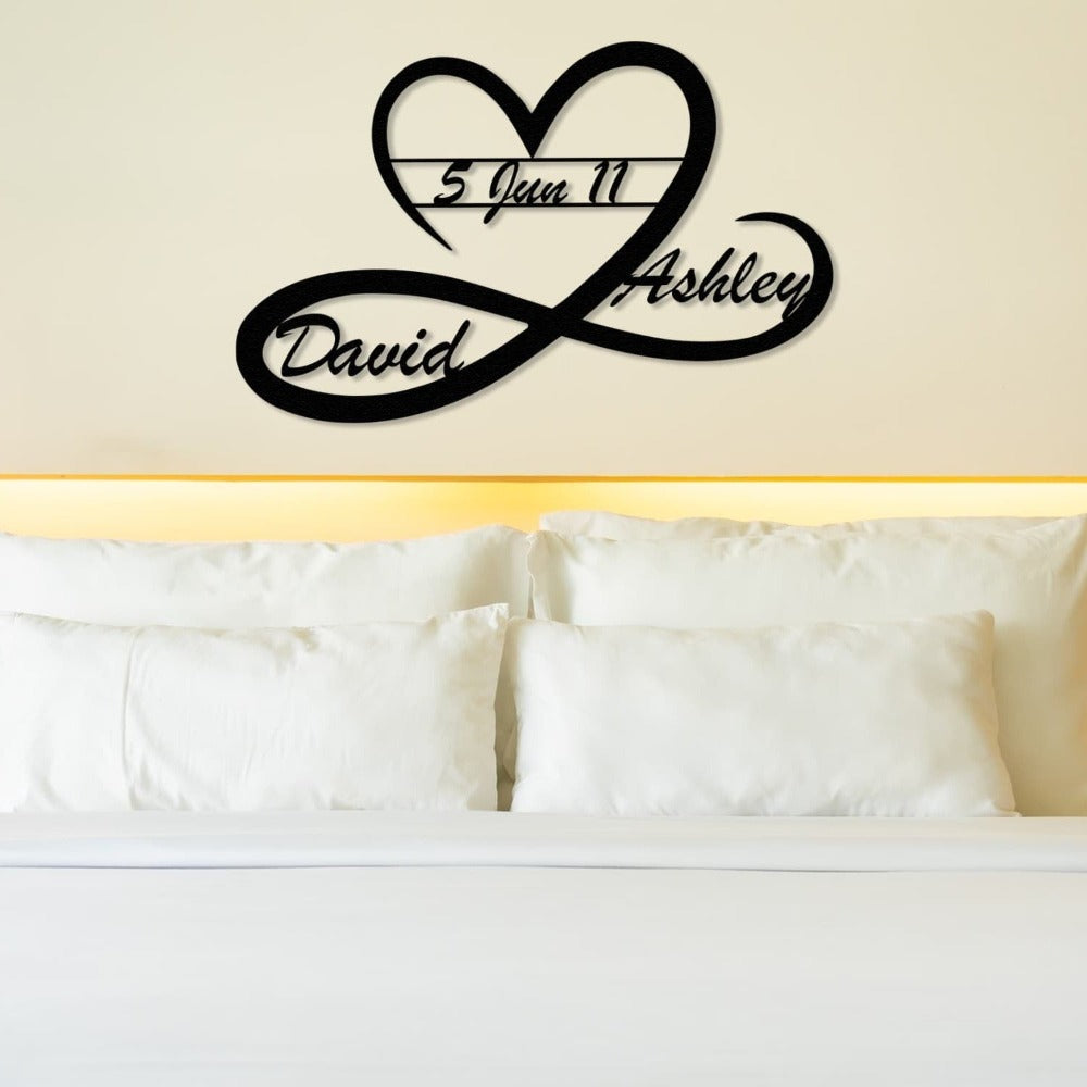 Custom Heart and Infinity Metal Wall Art