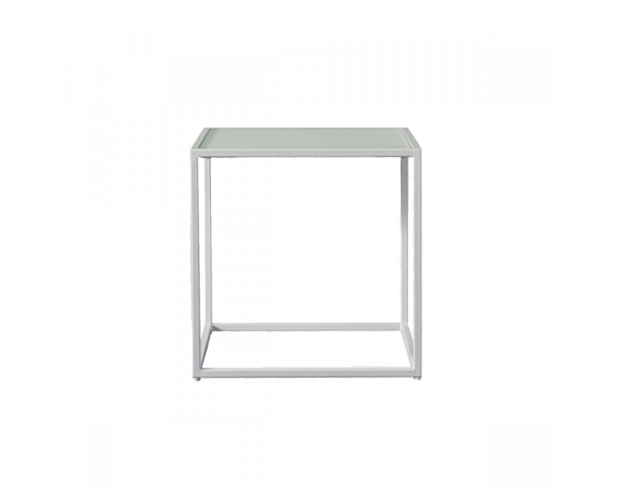 Harbour – Pace Square Side Table in Aluminum White, Marble White