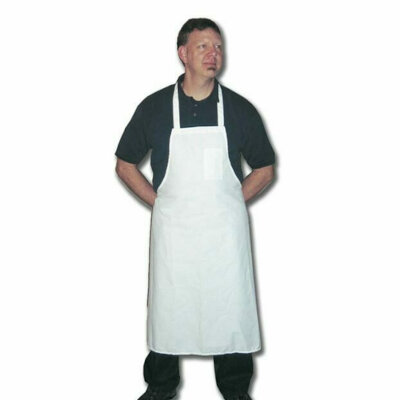 340WXLP – Bib Apron, 40″L x 37″W, oversized, (1) pencil pocket, poly/cotton, white