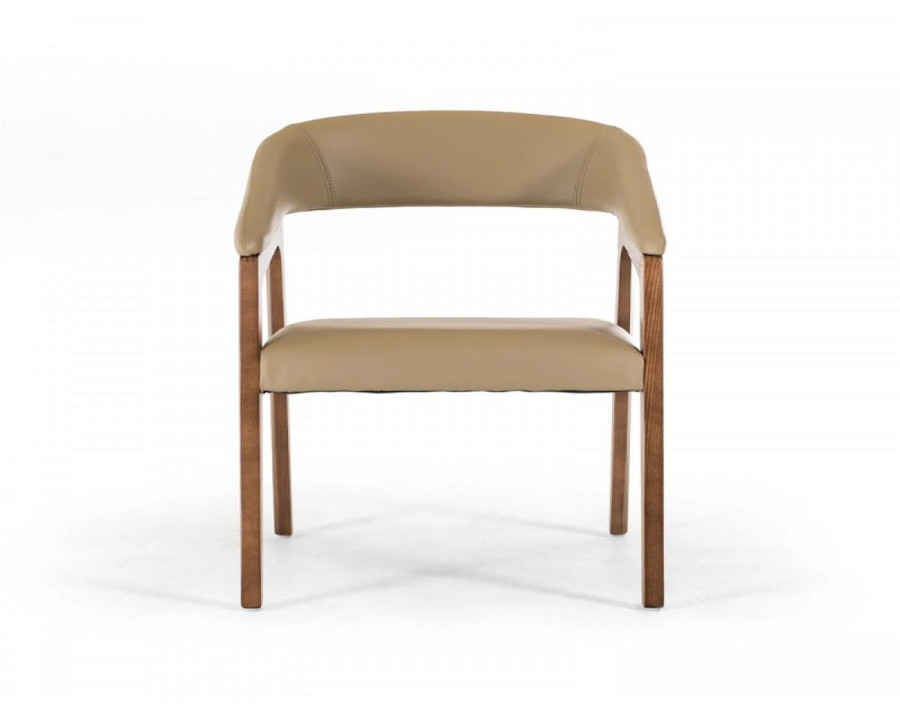 Jubilee – Cliton Dining Chair in Taupe/Walnut, Leatherette/Wood