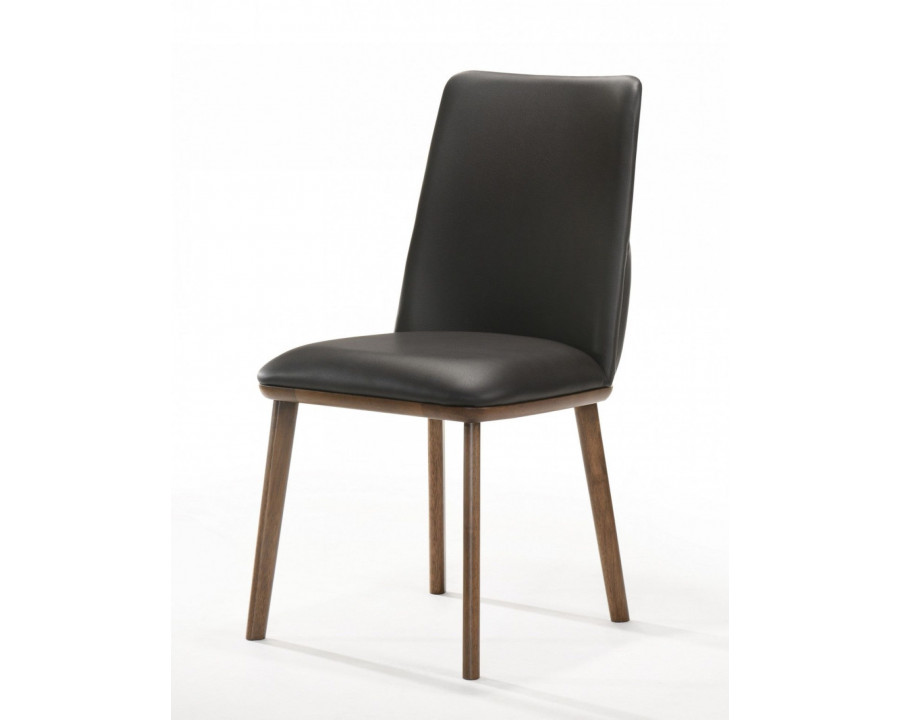 Jubilee – Alixender Modern Dining Chair Set of 2 in Dark Brown/Walnut, Eco-Leather