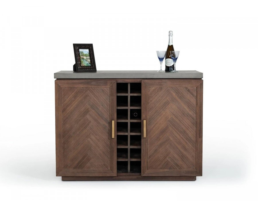 Jubilee – Acx Wine Cabinet in Brown, Concrete/Acacia Wood