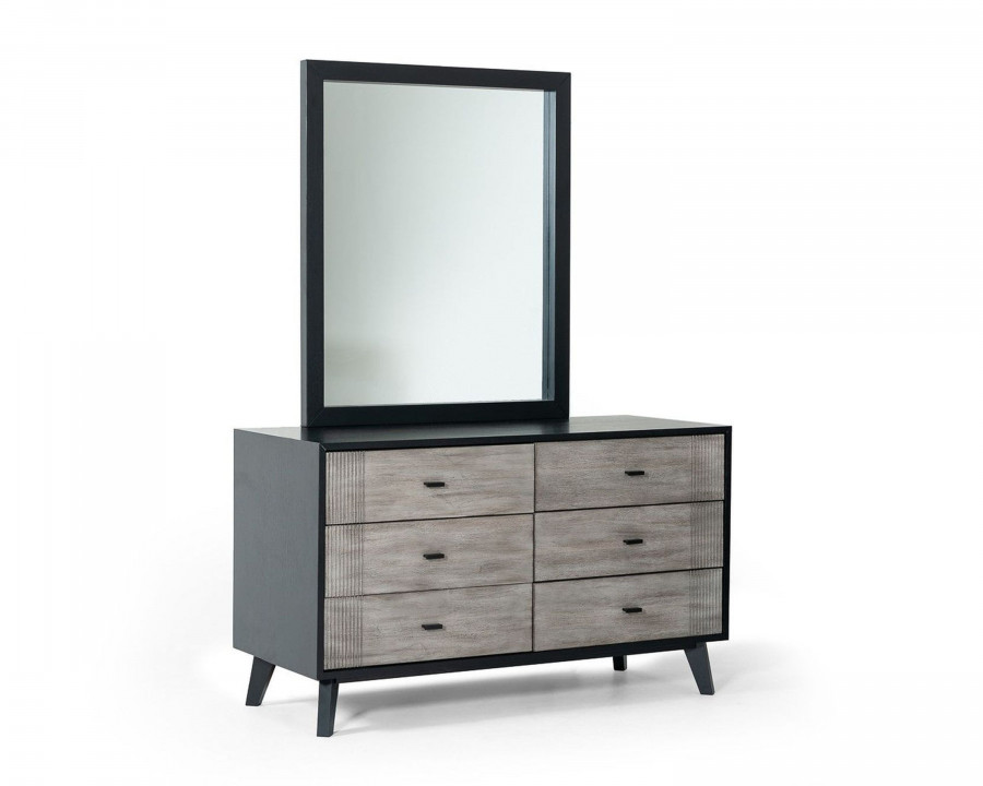 Jubilee – Patroel Contemporary Dresser and Mirror in Gray/Black