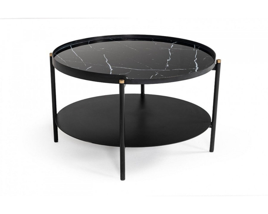 Jubilee – Rolidation Modern Round Coffee Table in Black, Metal