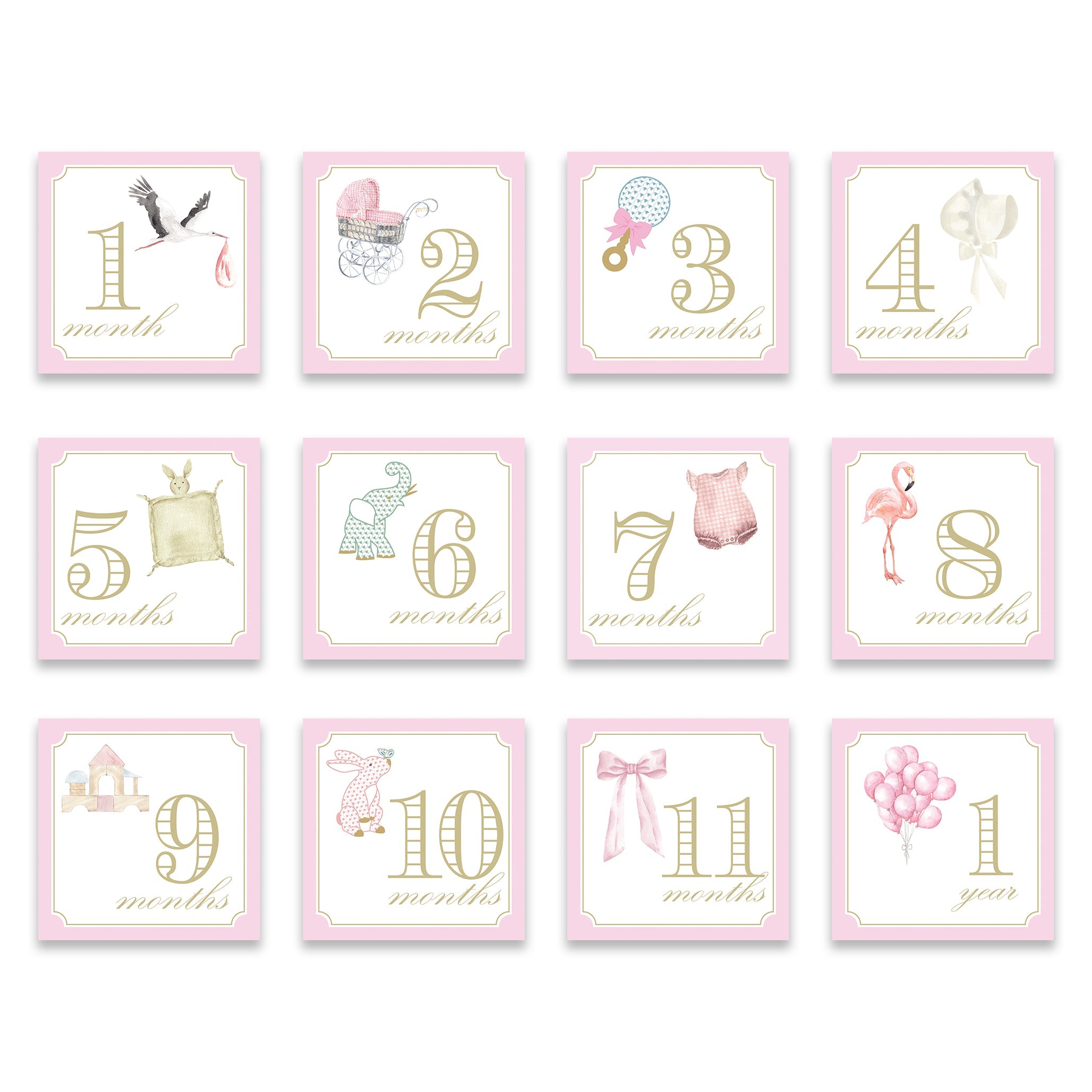 Classic Girl Milestone Cards