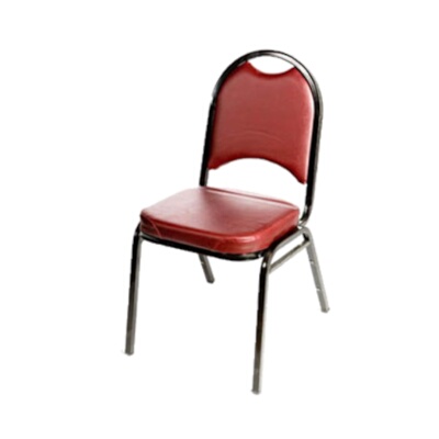 Oak Street SL2089-WINE – Banquet Stacking Chair, rounded back, vinyl back and seat, black coated, wine