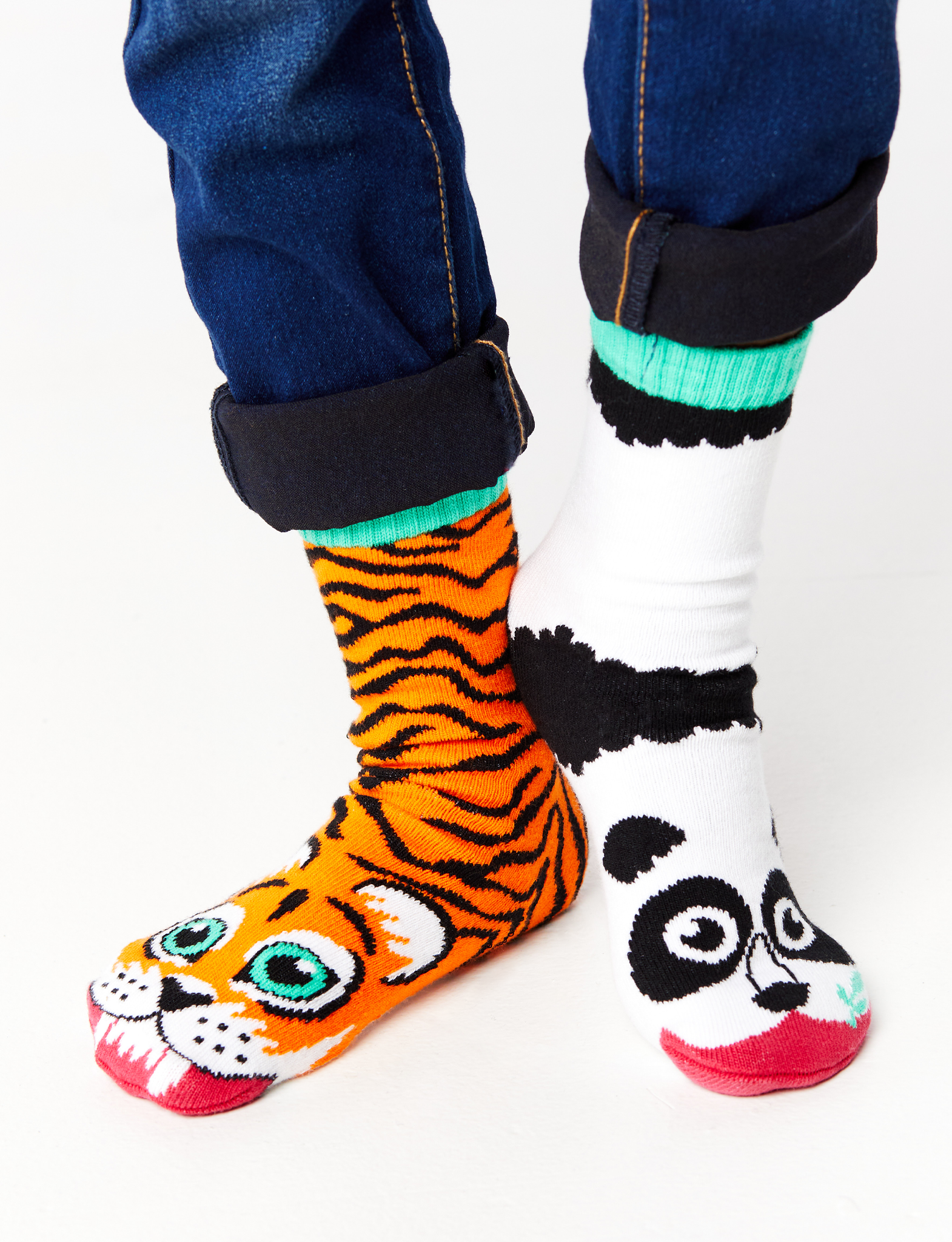 Adult Tiger & Panda Socks