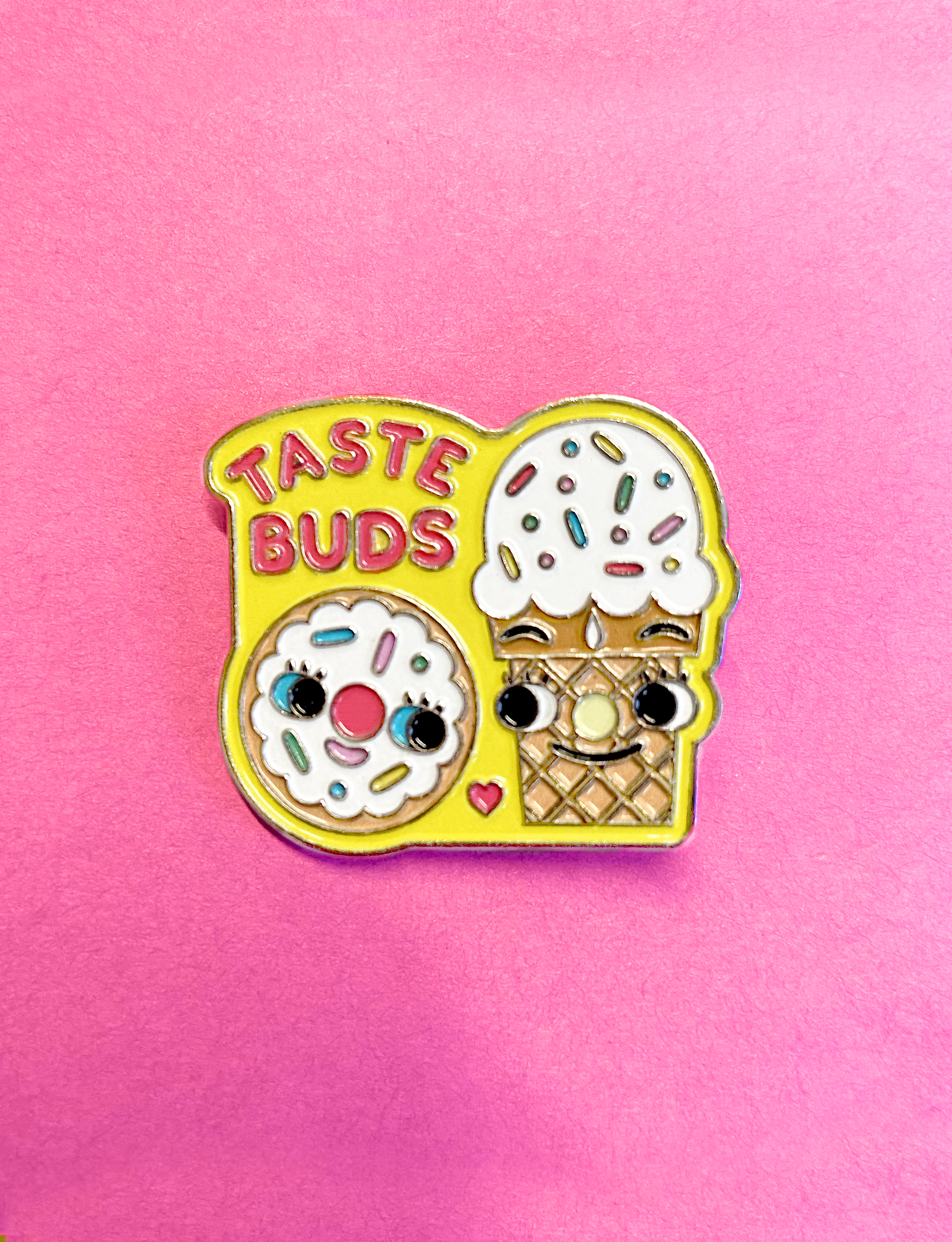 New! Donut & Ice Cream Taste Buds Soft Enamel Pin